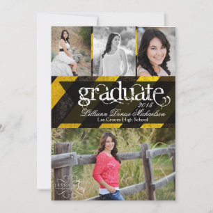 5x7 Bio Hazard Crime Scène Tap Senior Faire-part