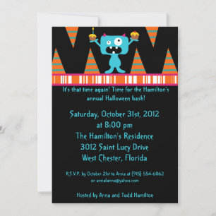 5x7 Birthday Bash Halloween Party Invitation
