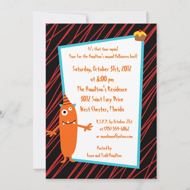 5x7 Birthday Bash Halloween Party Invitation (Front)