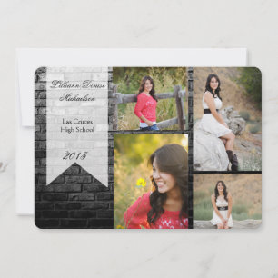 5x7 Black Brick Building Wall Senior Announcement