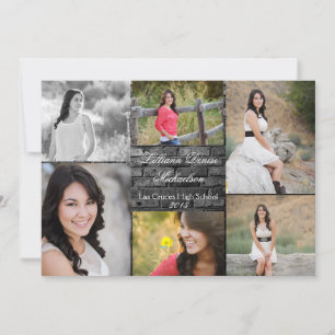 5x7 Black Brick Building Wall Senior Announcement