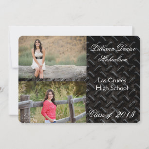 5x7 Black Steel Metal Aluminum Senior Announcement