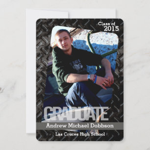 5x7 Black Steel Metal Aluminum Senior Announcement