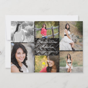 5x7 Black Steel Metal Aluminum Senior Announcement