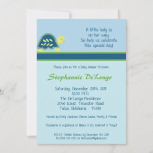 5x7 Blue Sea Turtles Baby Shower Invitation