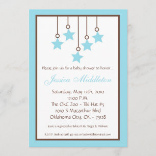 5x7 Blue Star Mobile Baby Shower Invitation