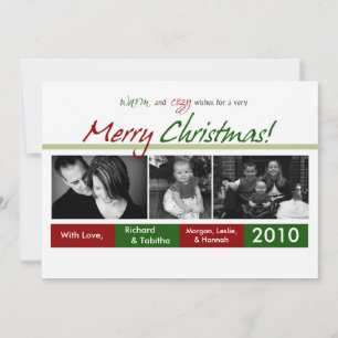 5x7 Boîtes de texte rouge vert carte de Noël
