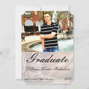 5x7 Boots de Cowboy Senior Faire-part Barre Bois R