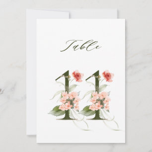 5x7 Botanical Floral Number 11, Table Number