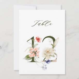 5x7 Botanical Floral Number 12, Table Number