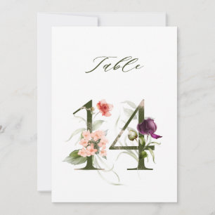 5x7 Botanical Floral Number 14, Table Number