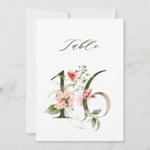 5x7 Botanical Floral Number 16, Table Number