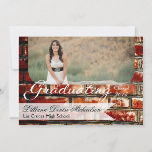 5x7 Brick Wall Grunge Building Senior Announcement