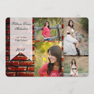 5x7 Brick Wall Grunge Building Senior Announcement