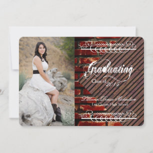 5x7 Brick Wall Grunge Building Senior Faire-part