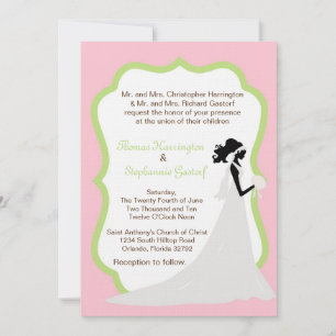 5x7 Bride rose pâle Faire-part de mariage
