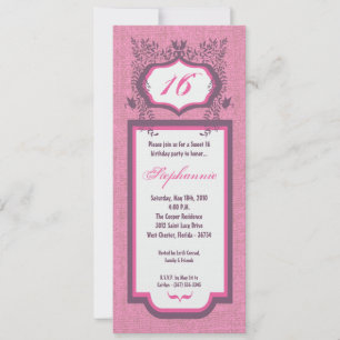 5x7 Butterfly Floral Sweet 16 Invitation anniversa
