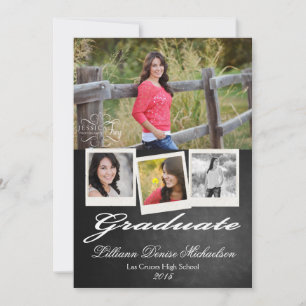 5x7 Chalkboard Black Board Senior Announcement