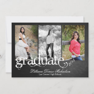 5x7 Chalkboard Black Board Senior Announcement