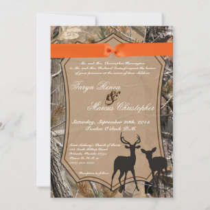 5x7 Chasse aux cerfs Doe Buck Faire-part de mariag
