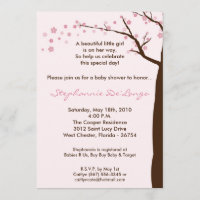 5x7 Cherry Blossom Tree Baby Shower Invitation