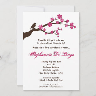5x7 Cherry Blossom Tree Baby shower Invitation
