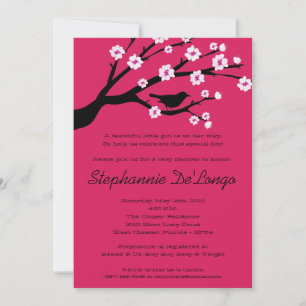 5x7 Cherry Blossom Tree Baby Shower Invitation