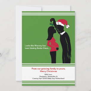 5x7 Christmas Pregnancy Announcement Cards - Mommy