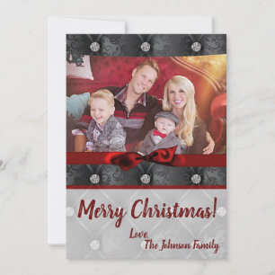5x7 Christmas XMAS Diamond Pintuck PHOTO Card