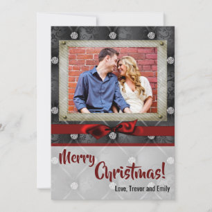 5x7 Christmas XMAS Diamond Pintuck PHOTO Card