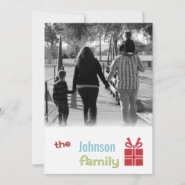 5x7 Christmas XMAS Happy Holiday PHOTO Card (Front)