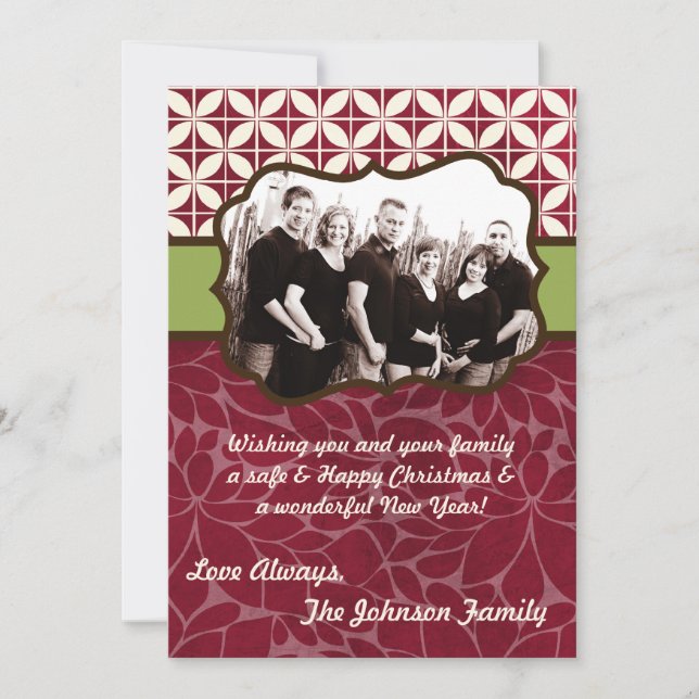 5x7 Christmas XMAS Happy Holiday PHOTO Card (Front)