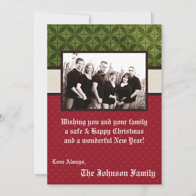 5x7 Christmas XMAS Happy Holiday PHOTO Card (Front)