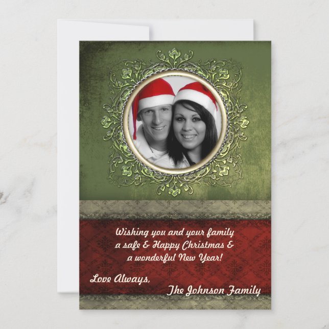5x7 Christmas XMAS Happy Holiday PHOTO Card (Front)