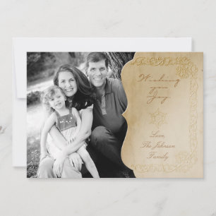 5x7 Christmas XMAS Old Paper Vintage PHOTO Card