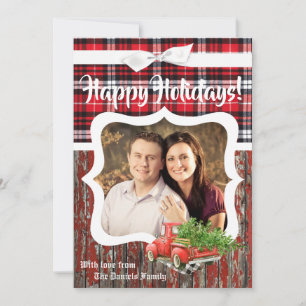 5x7 Christmas XMAS Red Christmas Truck PHOTO Card