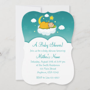 5x7 Cloud Baby Invitations Baby showers neutres