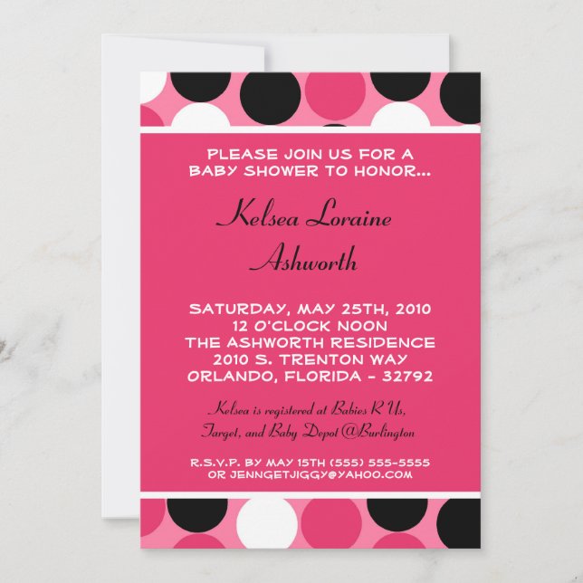 5x7 Colorée Polka Point Baby shower Invitation (Devant)