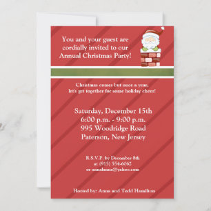 5x7 Coming Down the Chimney Invitation