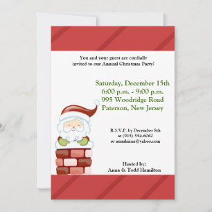 5x7 Coming Down the Chimney Invitation