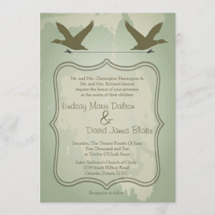5x7 Country Duck Hunting Rustic Faire-part de mari