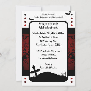 5x7 Creepy Trees Halloween Party Invitation