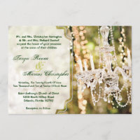 5x7 Crystal Chandelier Oak Tree Wedding Invitation