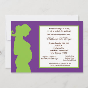 5x7 Dark Purple Baby Shower Invitation