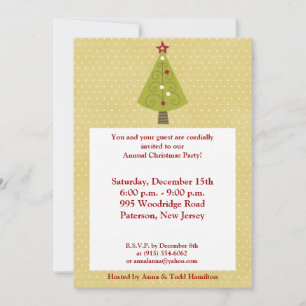 5x7 Decorated Christmas Tree Invitation