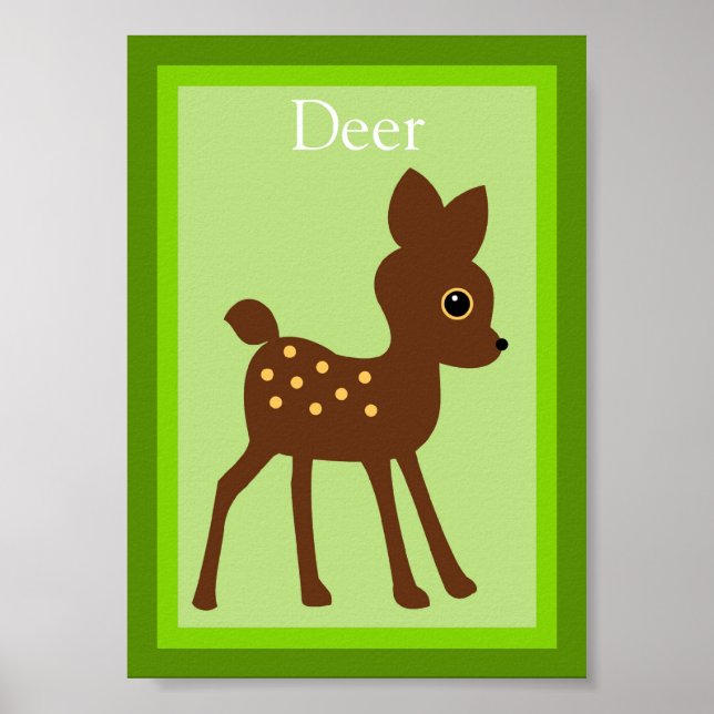 5X7 Deer Forest Friends Wall Art (Front)