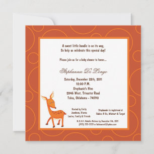 5x7 Deer Pok-a-Dot Baby Shower Invitation