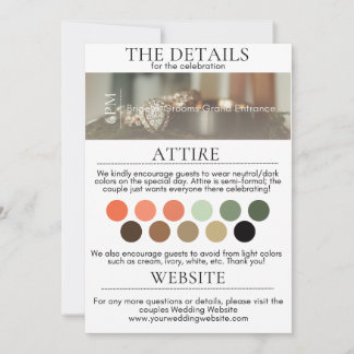 5x7 Detail Card Wedding Invites