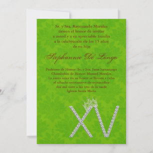 5x7 Diamant Topaz Quinceanera Invitation Anniversa