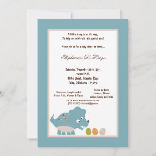 5x7 Dinosaur Baby Shower Invitation